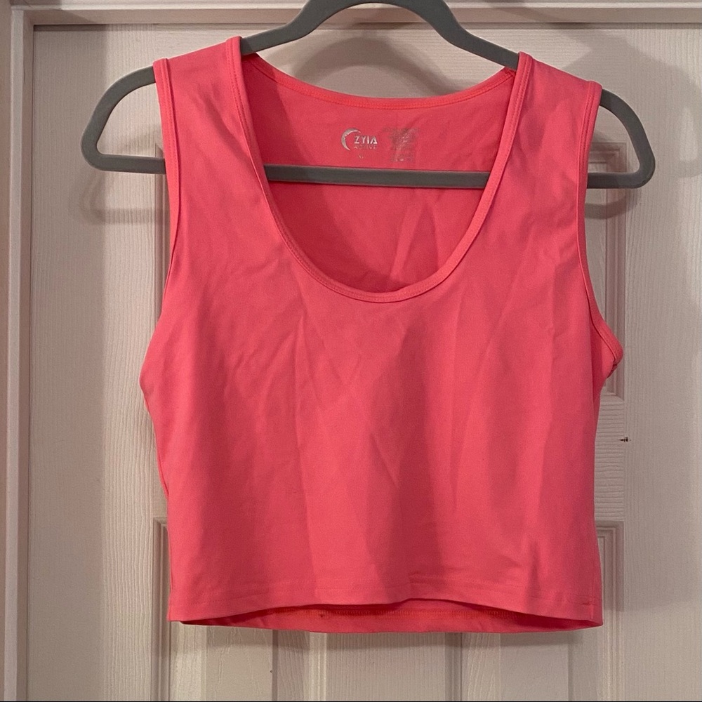 Zyia Flamingo Stronger Cropped Tank